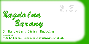 magdolna barany business card