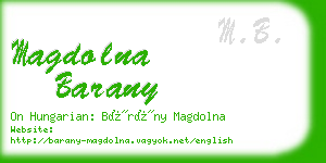 magdolna barany business card